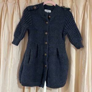 Tibi Dark Knit Button-Up Sweater dress